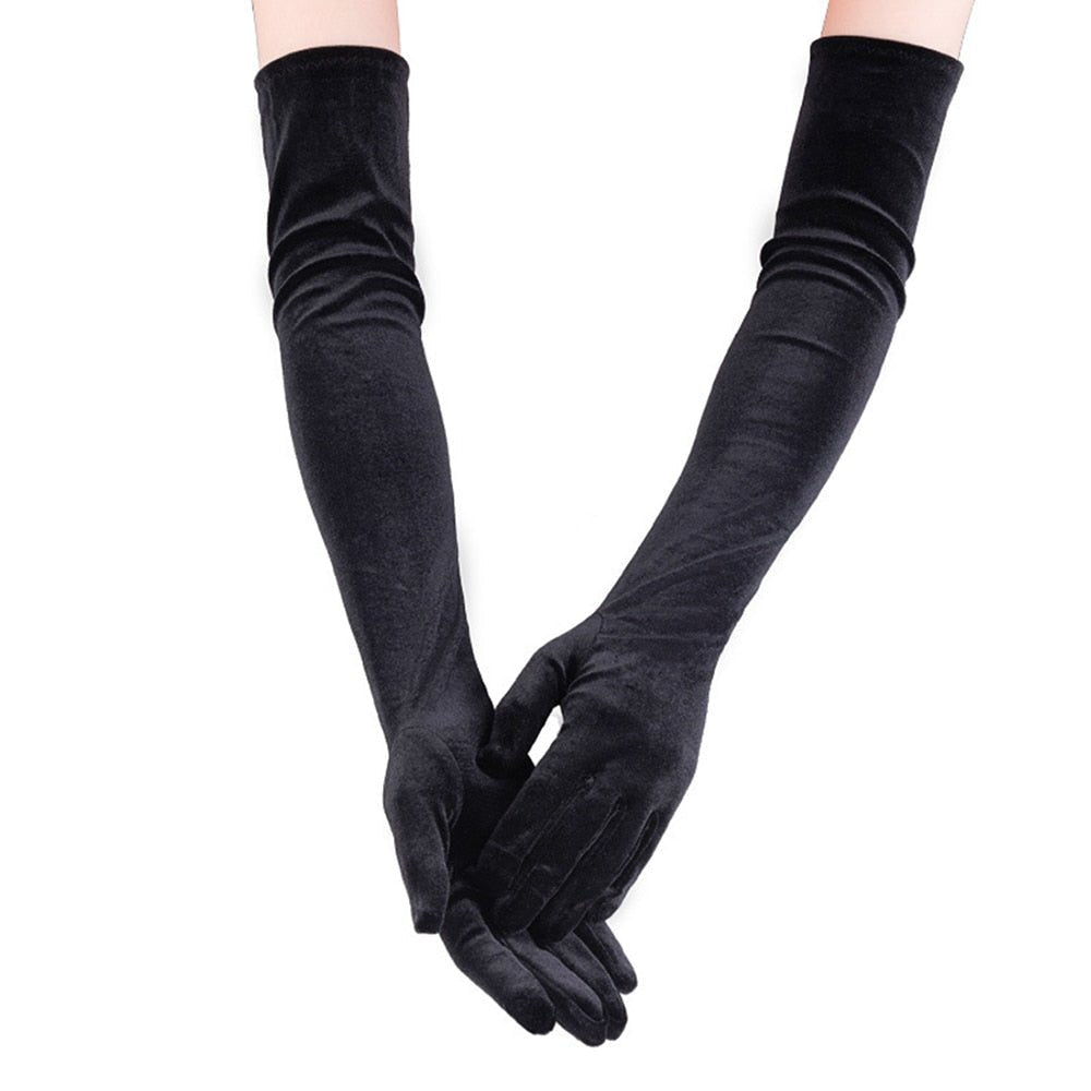 Gants Longs En Velours, Gants En Velours Longueur Coude Gants D'Opéra En Velours Gants En Velours Longs, Pour Femme Halloween Soirée Opéra Cosplay (Violet