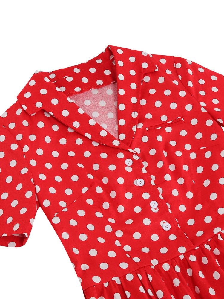 Années 50 Robe Évasée Rétro À Pois Lucille
