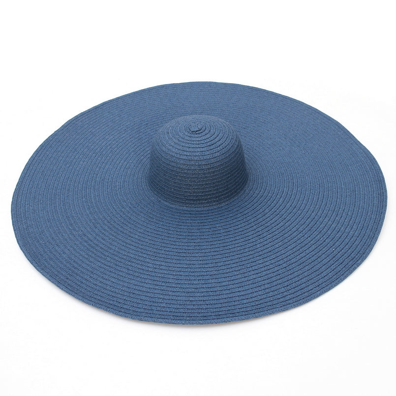 Années 70 Chapeau de Paille Bohème Bleu - Ma Penderie Vintage