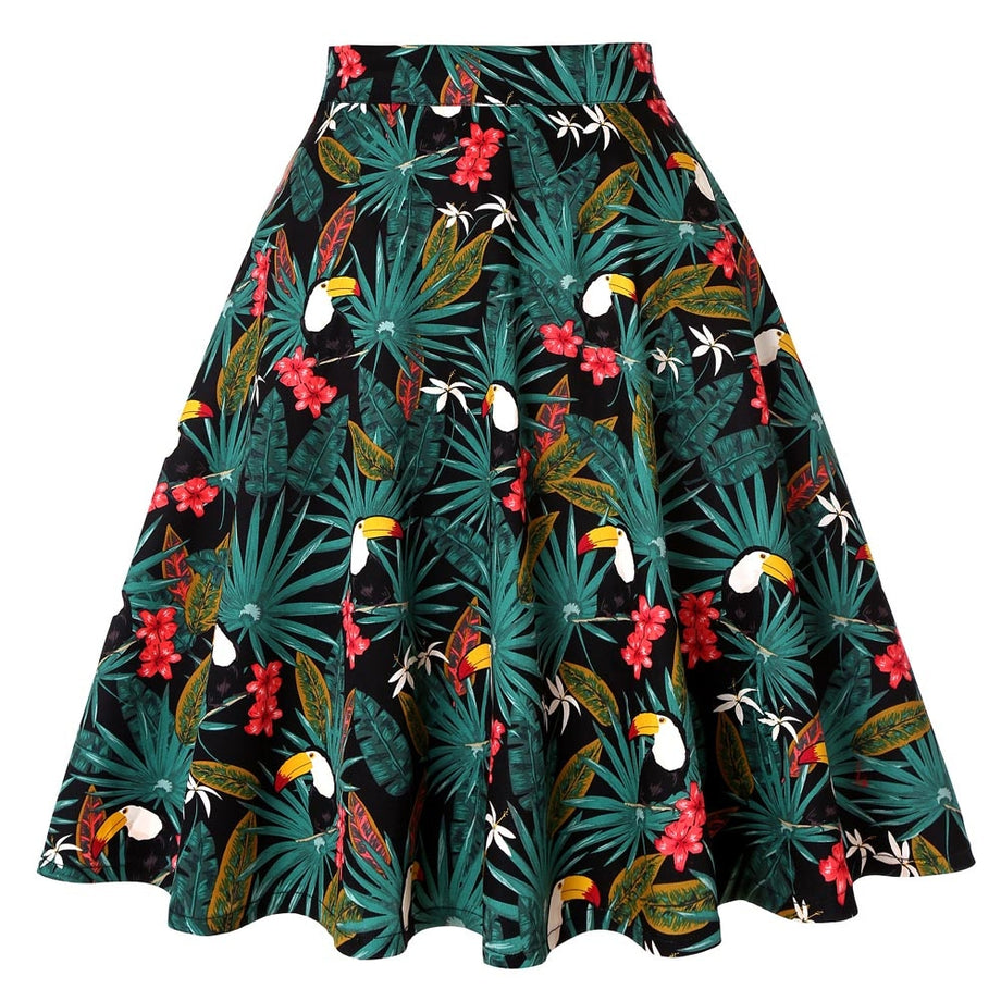 Años 50 Rock A Billy falda con estampado tropical – Ma Penderie Vintage